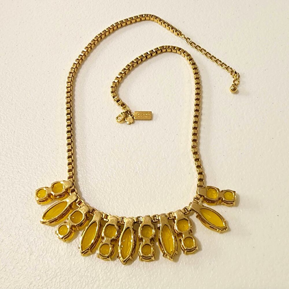 Kate Spade Neon Yellow Marquee Bib Statement Necklace - Picture 5 of 10